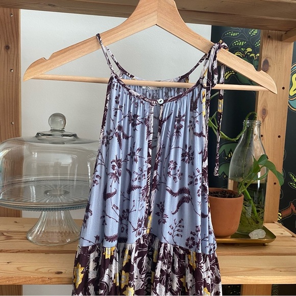 Free People Intimately Purple Yellow Floral Print Wildest Dream Slip Dress XS - Picture 8 of 16